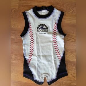 MLB Colorado Rockies Baby Baseball Romper 18M NWT Classic Summer Shorts